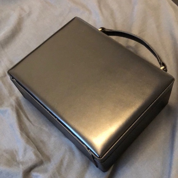 Vegan leather mini briefcase purse crossbody - Picture 3 of 5